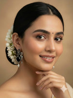 Peacock Noir Oxidised Earrings