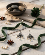 Aashna Pearl Oxidised Drop Earrings