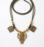 Brass Durga Shakti Triple Pendant Necklace