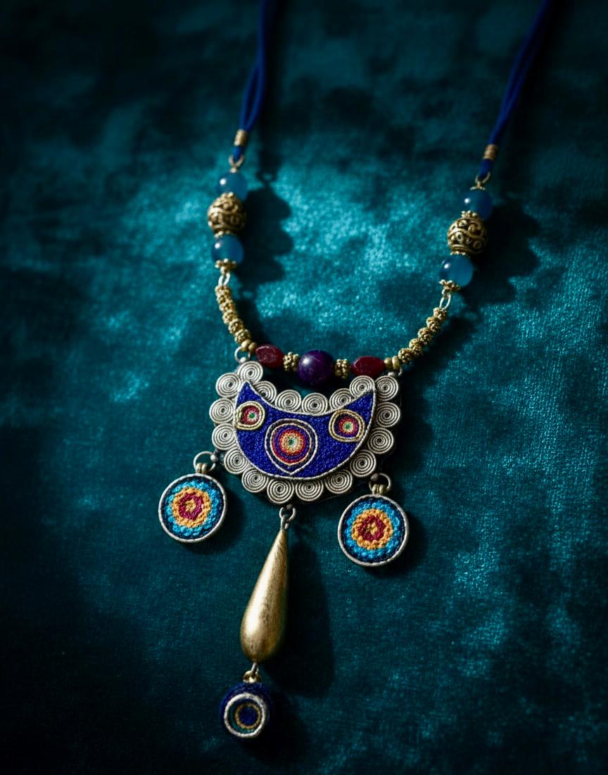 Ocean Mandala Statement Necklace