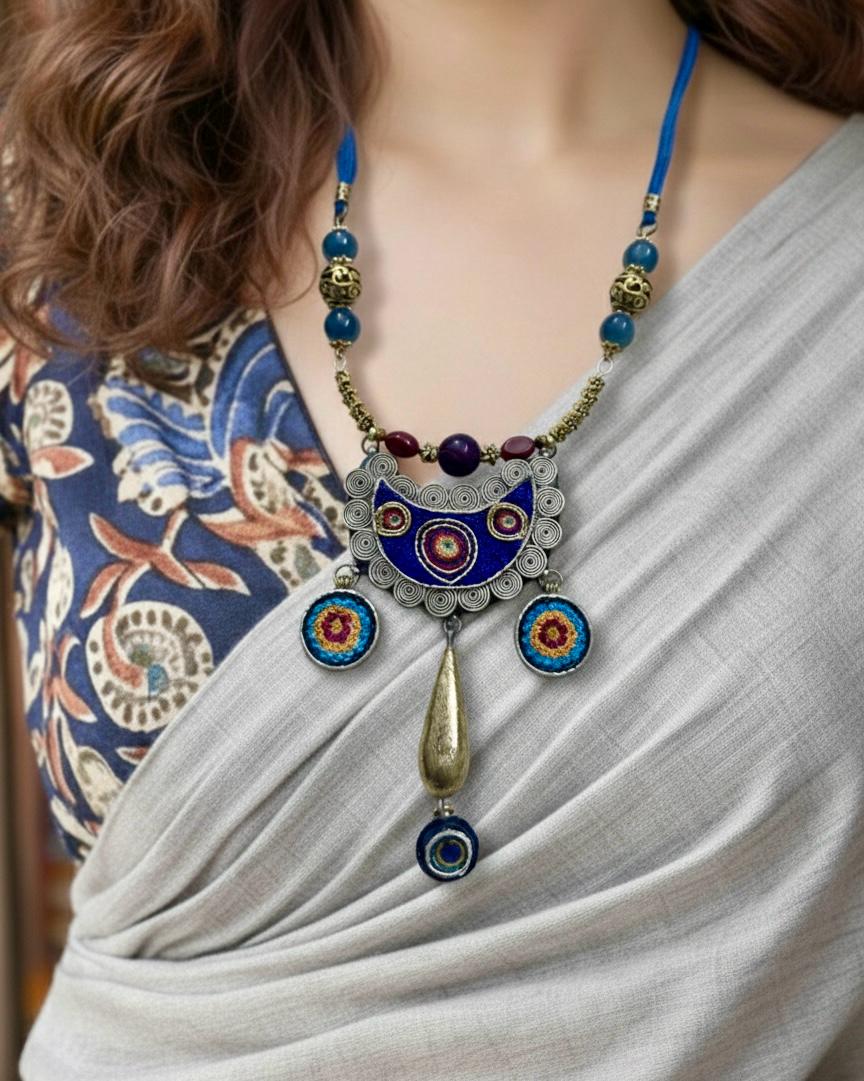 Ocean Mandala Statement Necklace