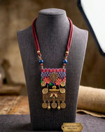 Textile & Brass Tree of Life Boho Necklace