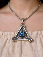 All-Seeing Eye Triangle Oxidised Silver Necklace