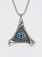 All-Seeing Eye Triangle Oxidised Silver Necklace
