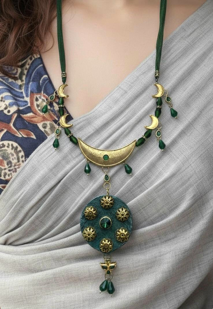 Green Moon Handcrafted Necklace
