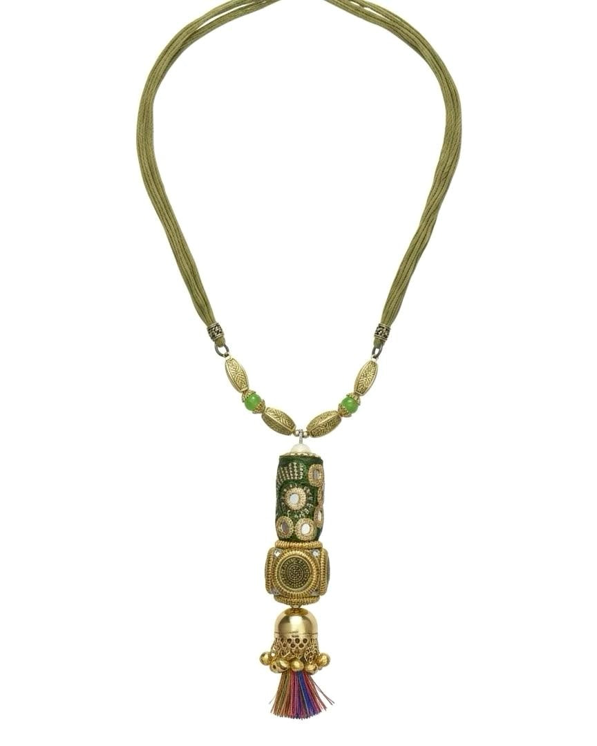 Emerald Tassel Heritage Necklace