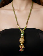 Emerald Tassel Heritage Necklace