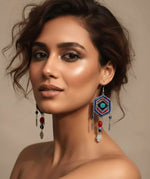 Azure Geometry Premium Handcrafted Earrings