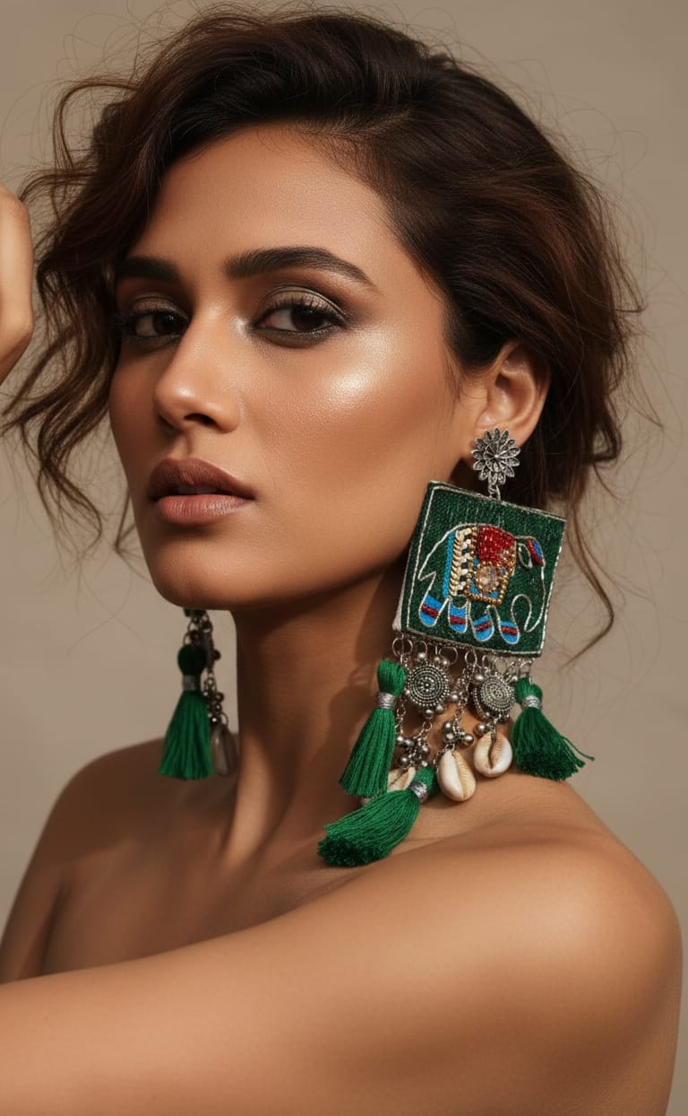 Emerald Muse Premium Handcrafted Statement Earrings