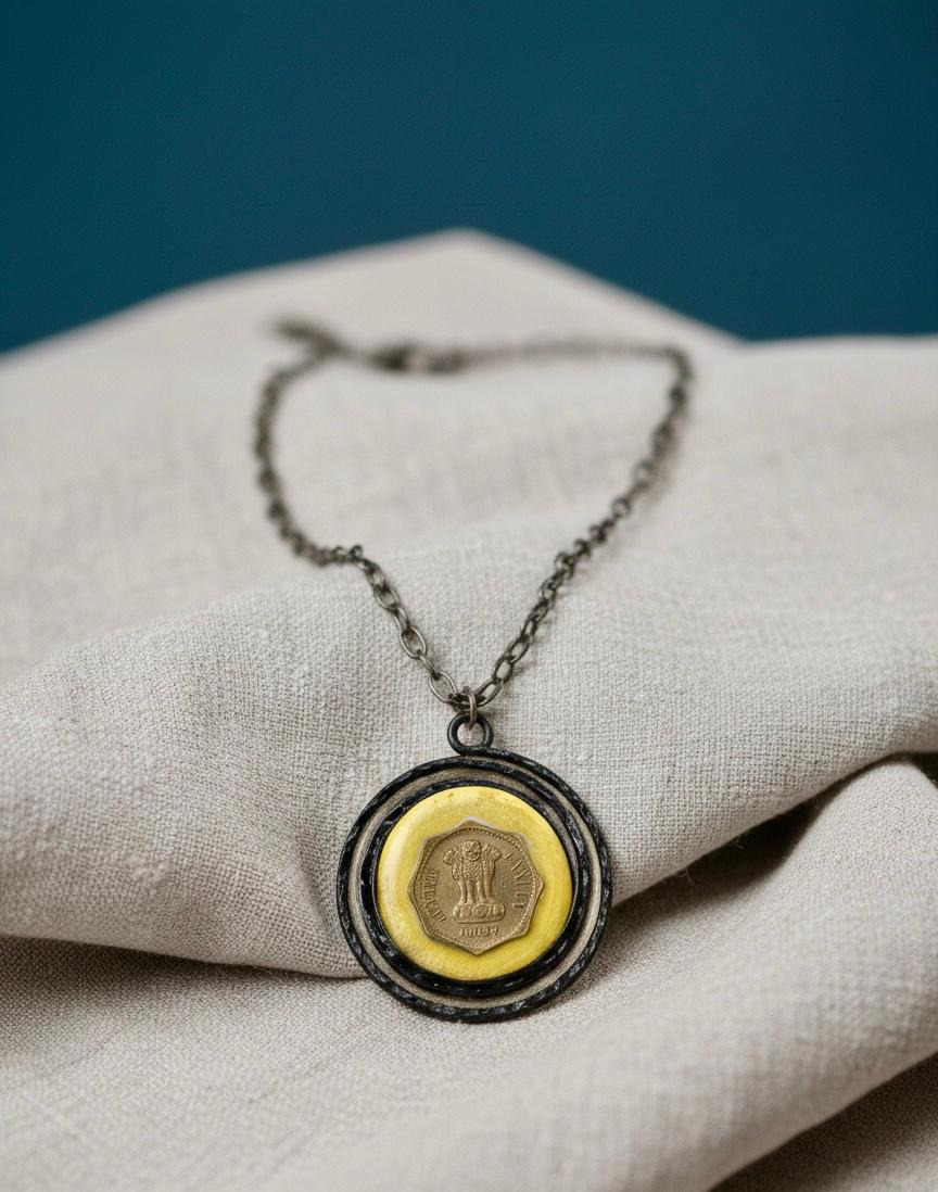 Dharohar Coin Fusion Pendant Necklace
