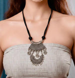 Midnight Tribal Crescent Necklace