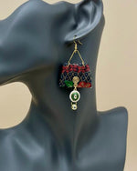 Elegant handcrafted textile drop earrings