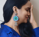 RangTarang Handpainted Colourful Jhumka Earrings — Folk Art Ethnic Earrings India
