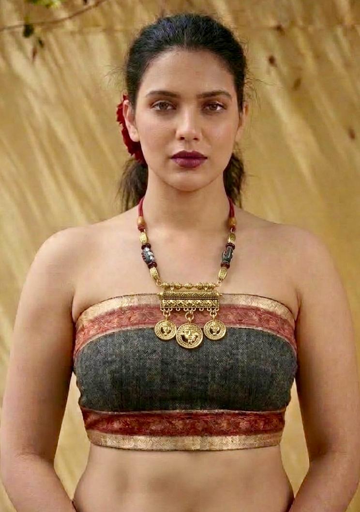 Fusion Necklace With Dhokra Pendant Kashmiri Lac Beads