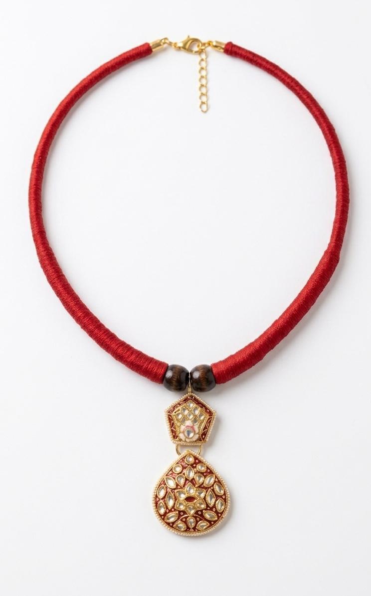 Royal Kundan Meenakari Pendant Necklace