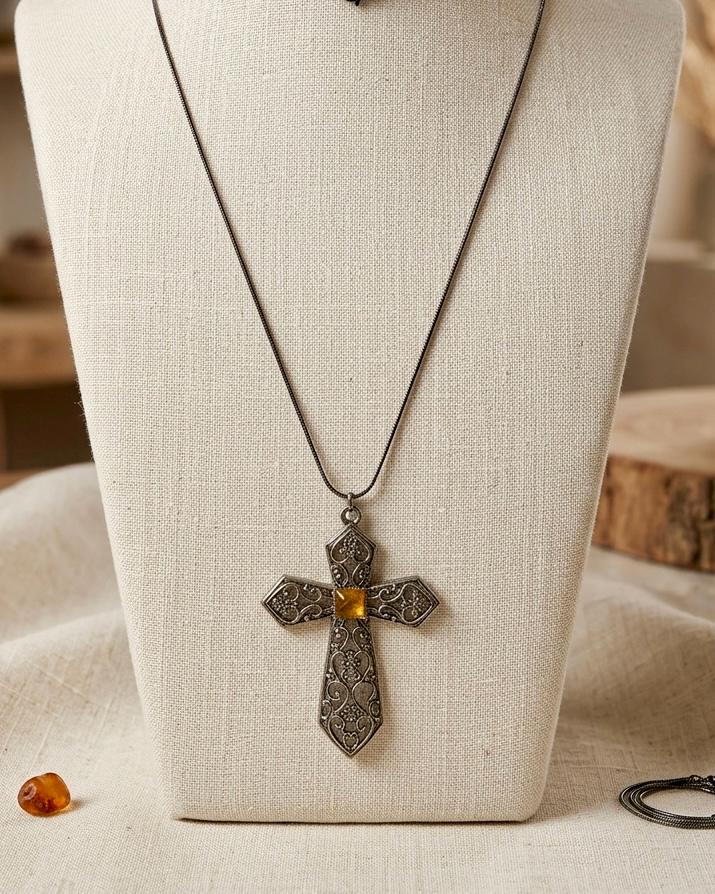 Vintage Cross Pendant Necklace