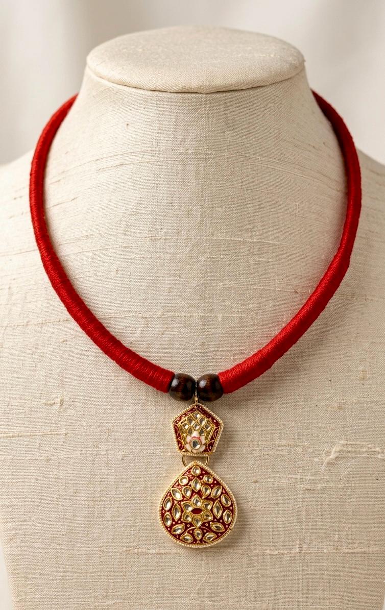 Royal Kundan Meenakari Pendant Necklace