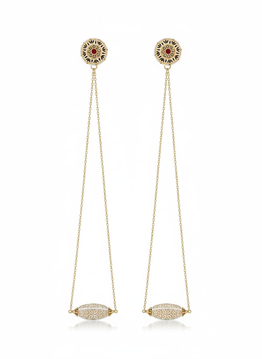 Kashmiri Dejhoor Chain Earrings