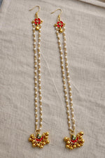 Kashmiri Dejhoor Pearl Chain Earrings