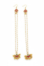 Kashmiri Dejhoor Pearl Chain Earrings