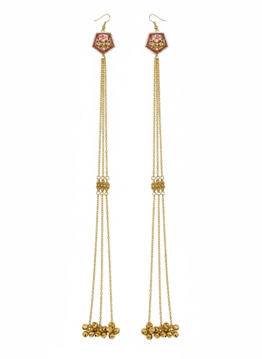 Kashmiri Dejhoor Long Chain Earrings