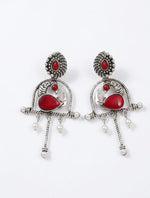 Crimson Arch Chandbali Pearl Drop Earrings