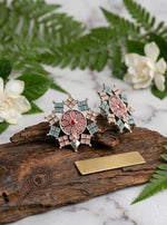 Mosaic Star Floral Stud Earrings