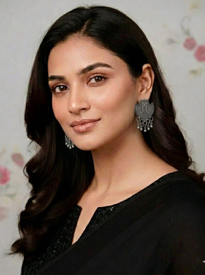 Twin Peacock Shield Stud Earrings