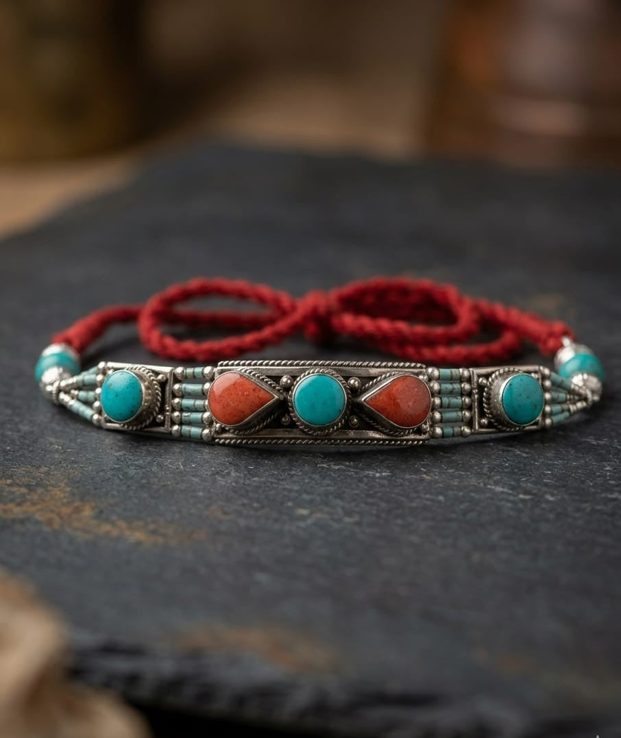 Silk Route Turquoise Coral Choker