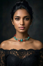 Silk Route Turquoise Coral Choker