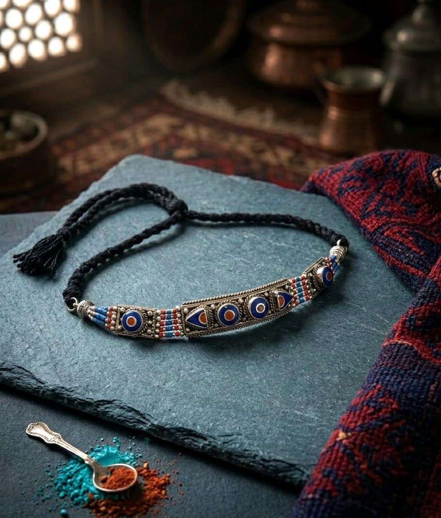 Warrior Queen Afghan Bar Choker