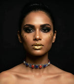 Lapis Coral Afghan Bead Choker