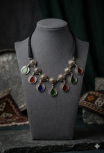 Jewelled Afghan Disc Drop Necklace