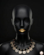 Afghan Engraved Coin Cascade Necklace