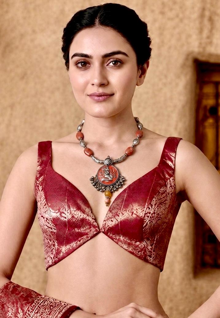 Durga Shakti Terracotta Bead Necklace