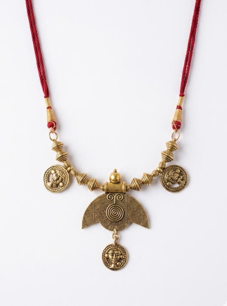 Tribal Arch Spiral Goddess Coin Necklace