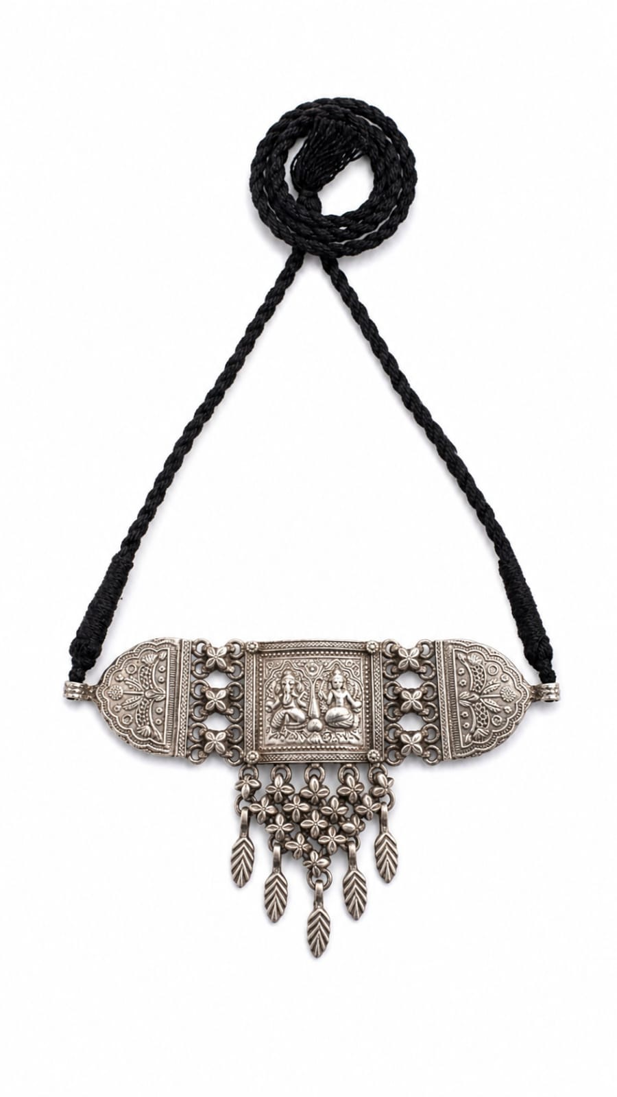 Lakshmi Vishnu Amulet Bar Necklace