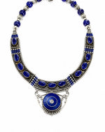 Neelam Lapis Collar Necklace Set