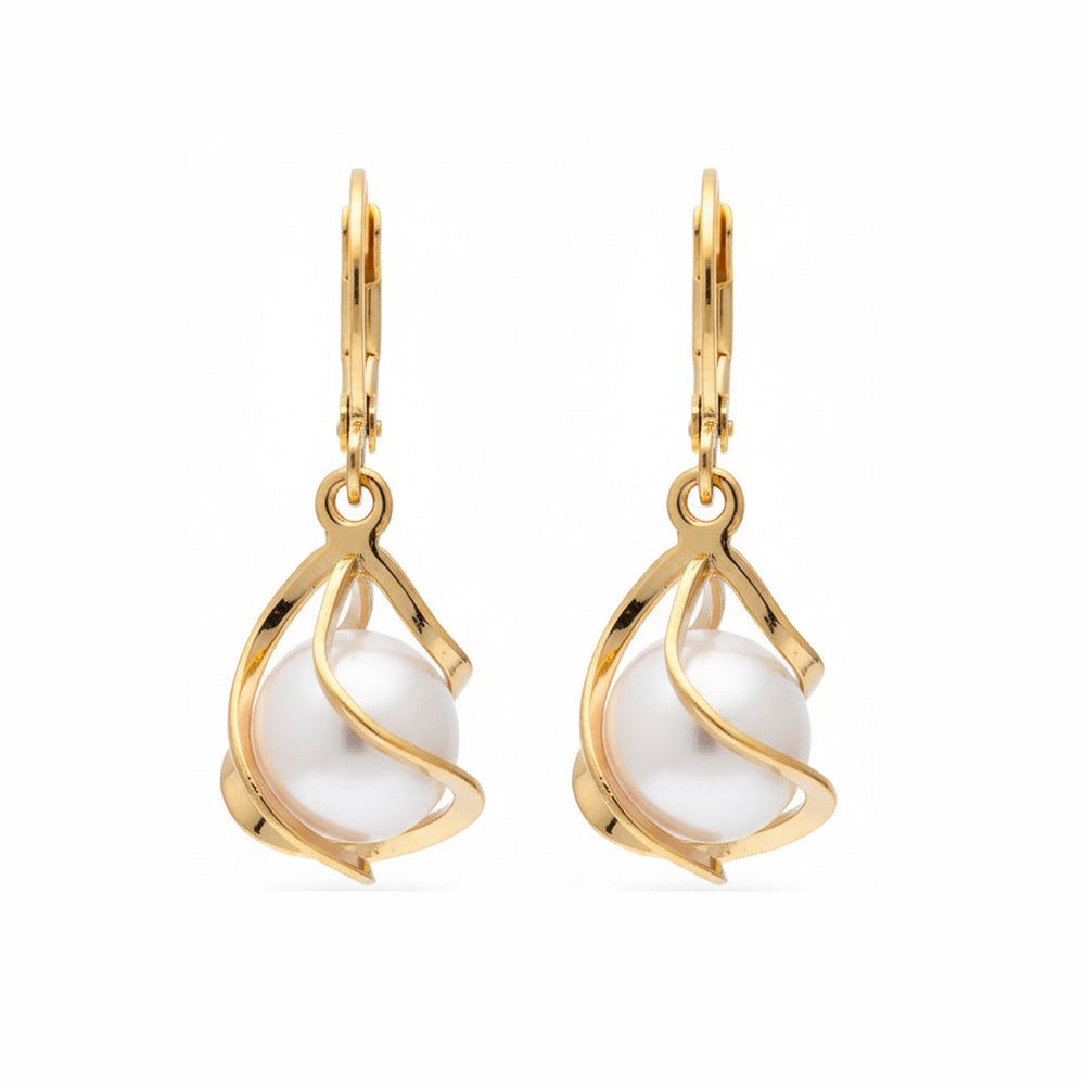 Gold Heart Moon Pearl 6-in-1 Earrings Set