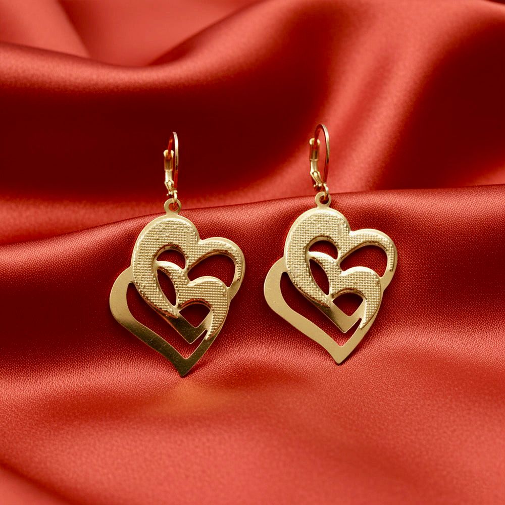 Gold Heart Moon Pearl 6-in-1 Earrings Set