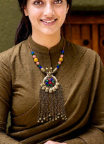 Panchrang Tassel Pendant Necklace