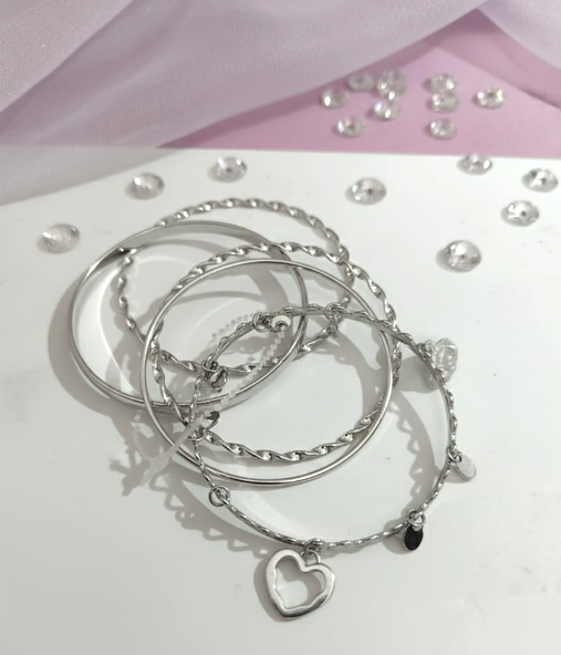 Heartline Stack Bangle Set
