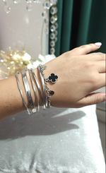Noir Clover Bangle Set