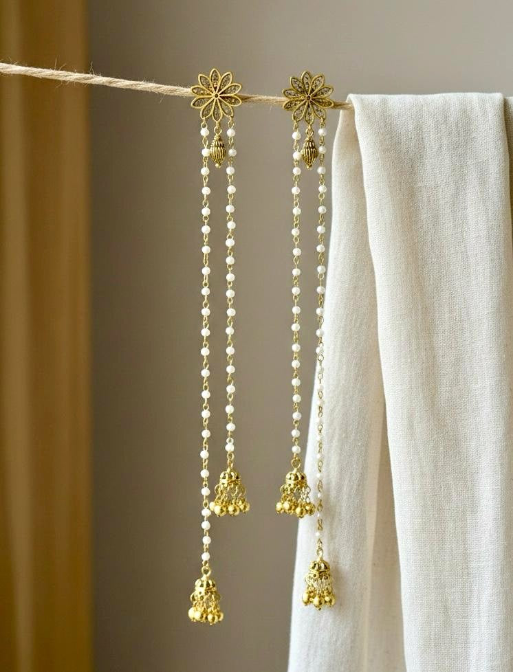 Pearl Drop Kashmiri Dejhoor Earrings