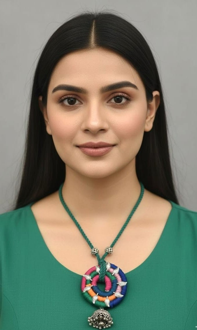 Riva Thread Hoop Necklace
