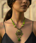 Emerald Spiral Tribal Necklace