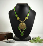 Emerald Spiral Tribal Necklace