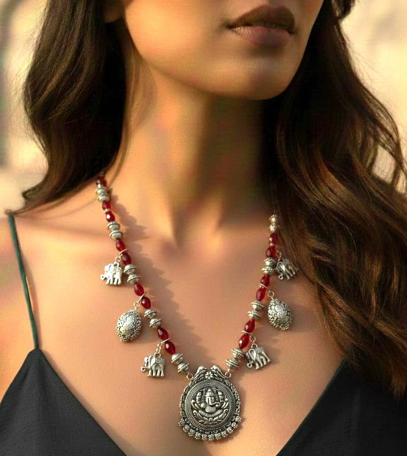 Elephant Motif Tribal Necklace