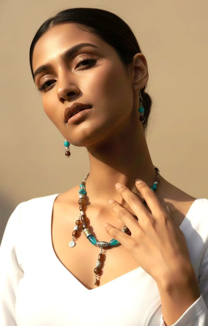 Layered Coin Drop Tribal Necklace