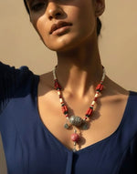 Red & Black Beaded Tribal Necklace